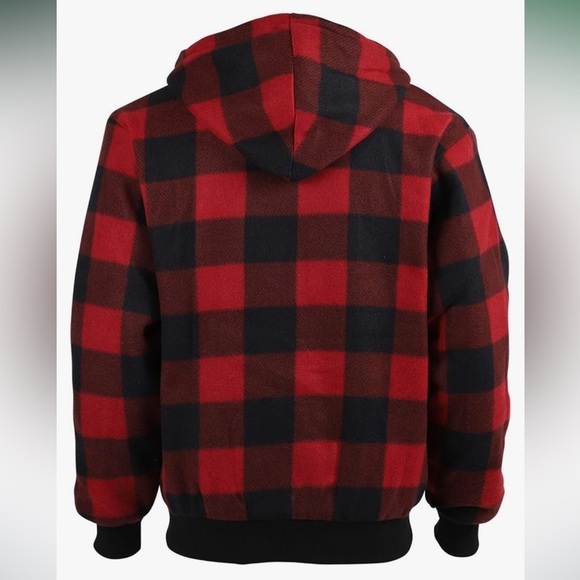 🆕 SPORTSWEAR SHERPA Zip Up Fleece Flannel Sweatshirt Heavy Lined Hooded NWT $90 - Picture 4 of 11